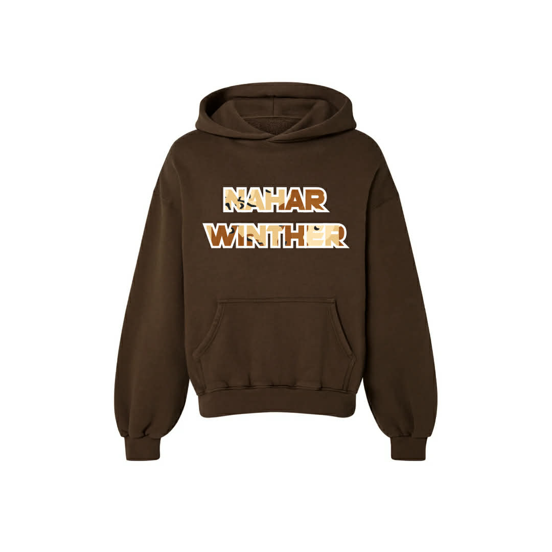 CAMO LOGO HOODIE BROWN
