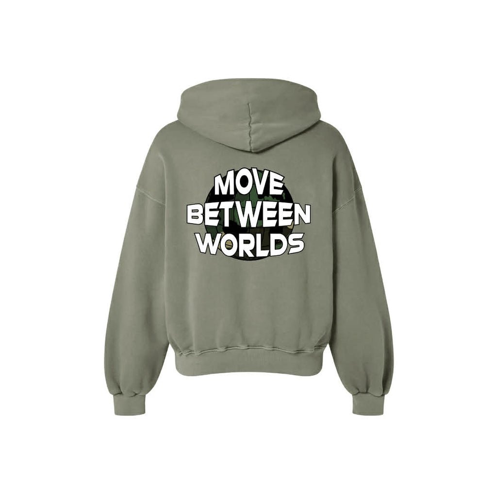 MOVE BETWEEN WORLDS HOODIE OLIVE